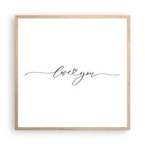 Plagát v ráme zo svetlého duba - Čierne na bielom - 60x60 cm