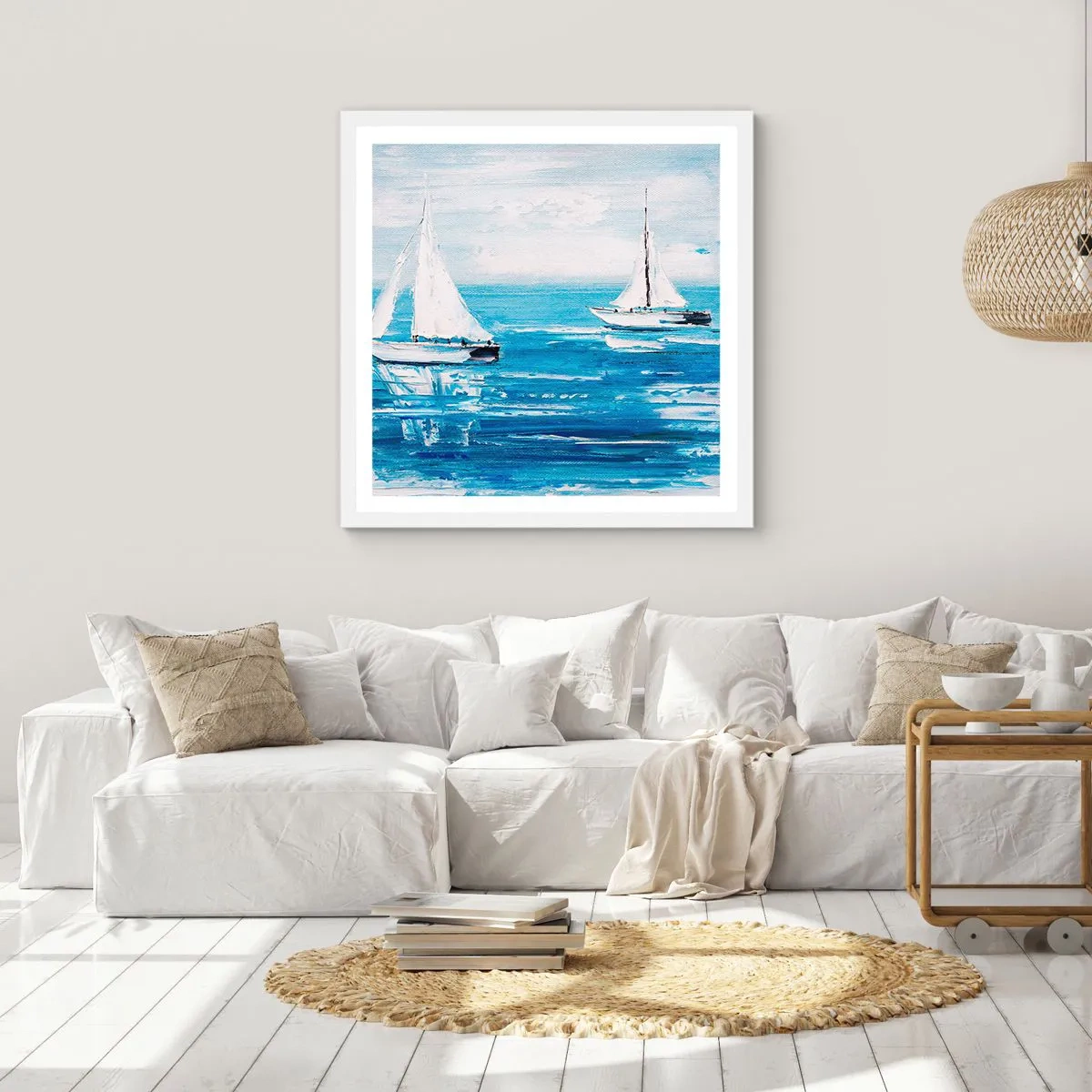 Plagát v bielom ráme - S priateľom po boku - 60x60 cm