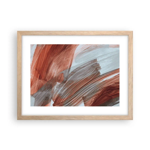 Plagát v ráme zo svetlého duba - Jesenná veterná abstrakcia - 40x30 cm