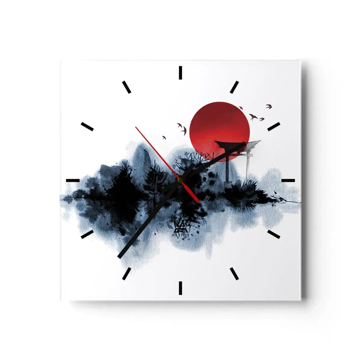 Nástenné hodiny - Japonský pohľad - 30x30 cm