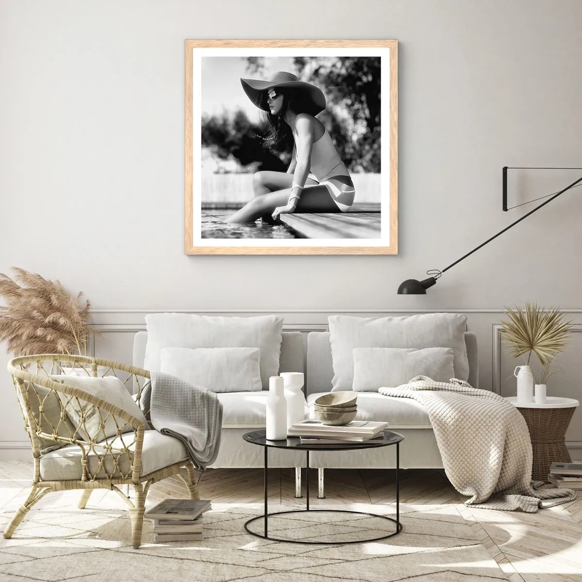 Plagát v ráme zo svetlého duba - Letný sen - 40x40 cm