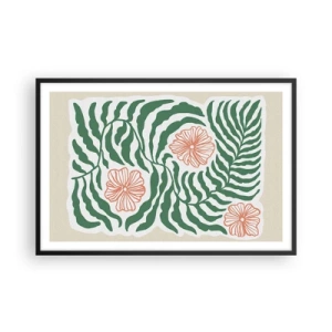Plagát v čiernom ráme - Rozkvitnuté v zeleni - 91x61 cm