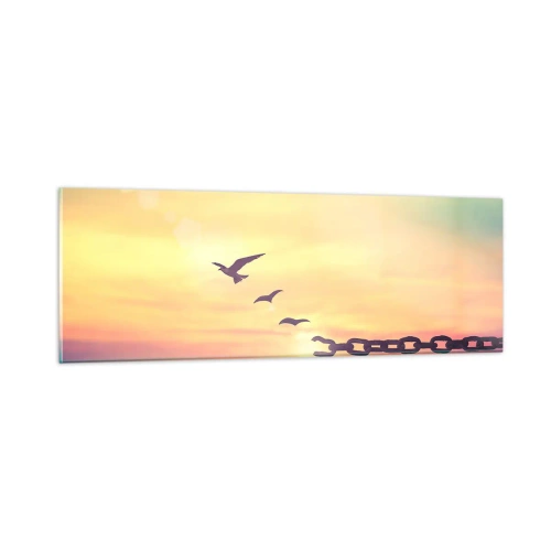 Obraz na skle - Víťazstvo slobody - 90x30 cm