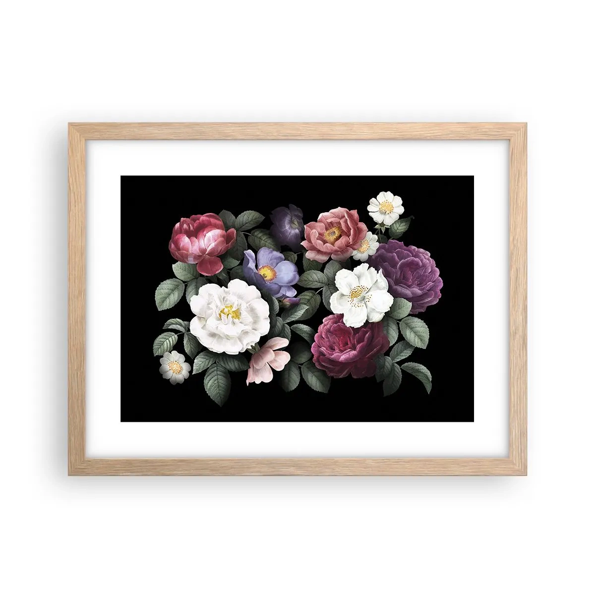 Plagát v ráme zo svetlého duba - Z anglickej záhrady - 40x30 cm