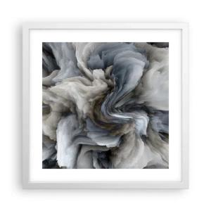 Plagát v bielom ráme - Kameň a kvet - 40x40 cm