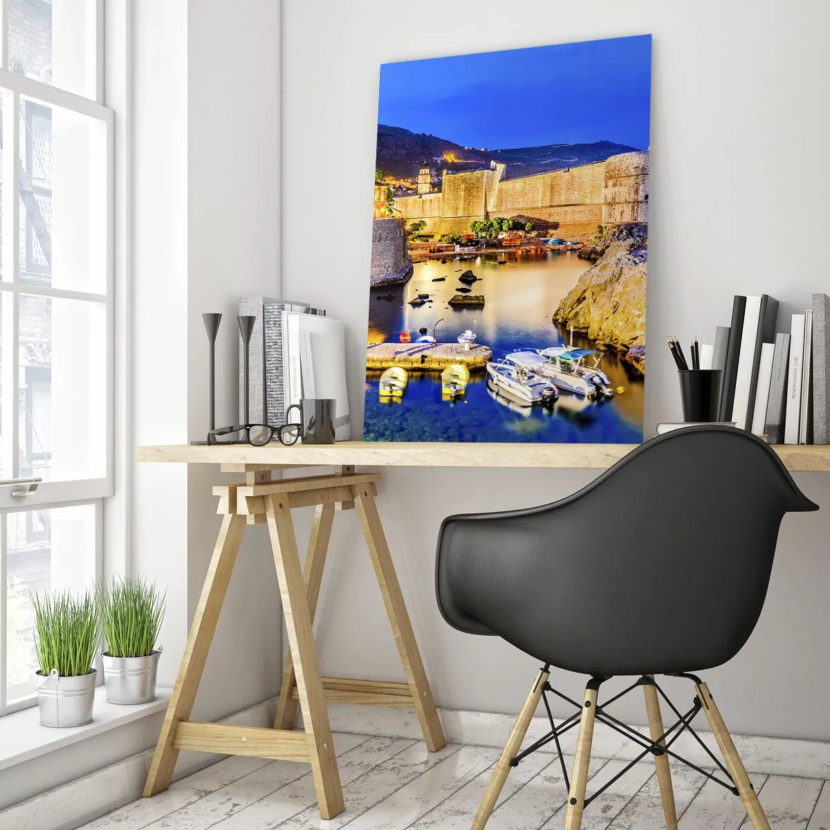 Obraz na skle - Žiarivá noc nad Jadranom - 50x70 cm