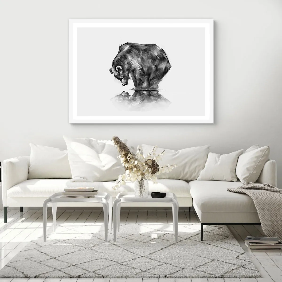 Plagát v bielom ráme - Je príjemné sa stretnúť s niekým blízkym - 100x70 cm