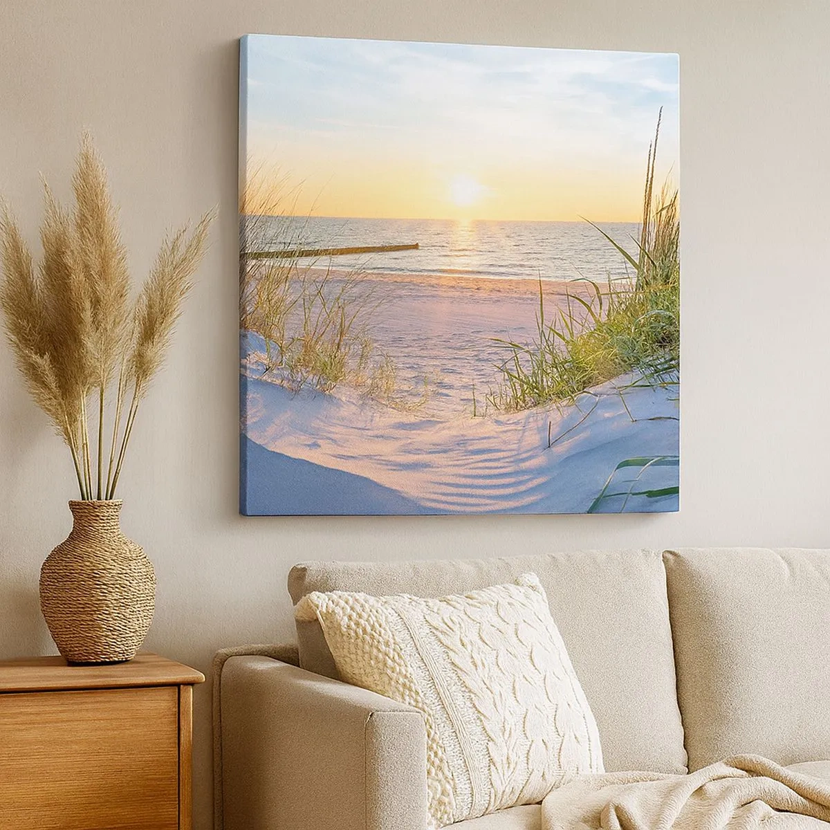 Obraz na plátne - Šumenie mora, spev vtákov, divoká pláž uprostred trávy… - 30x30 cm