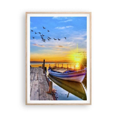 Plagát v ráme zo svetlého duba - Dovidenia, do zajtrajška - 70x100 cm