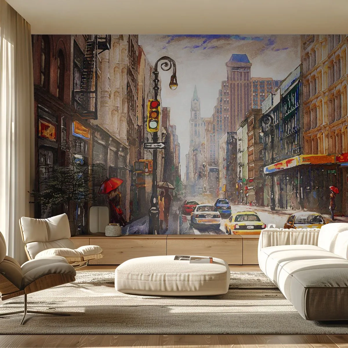 Fototapeta Premium Sand - New York – farebný aj v daždi - New York, Mesto, Manhattan - 250x175 cm