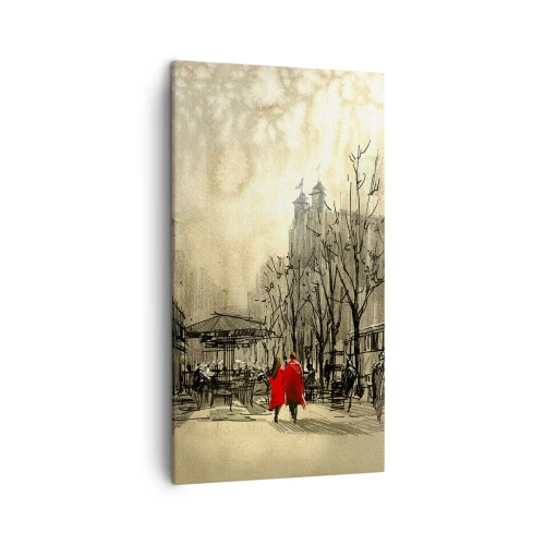 Obraz na plátne - Rande v londýnskej hmle  - 45x80 cm