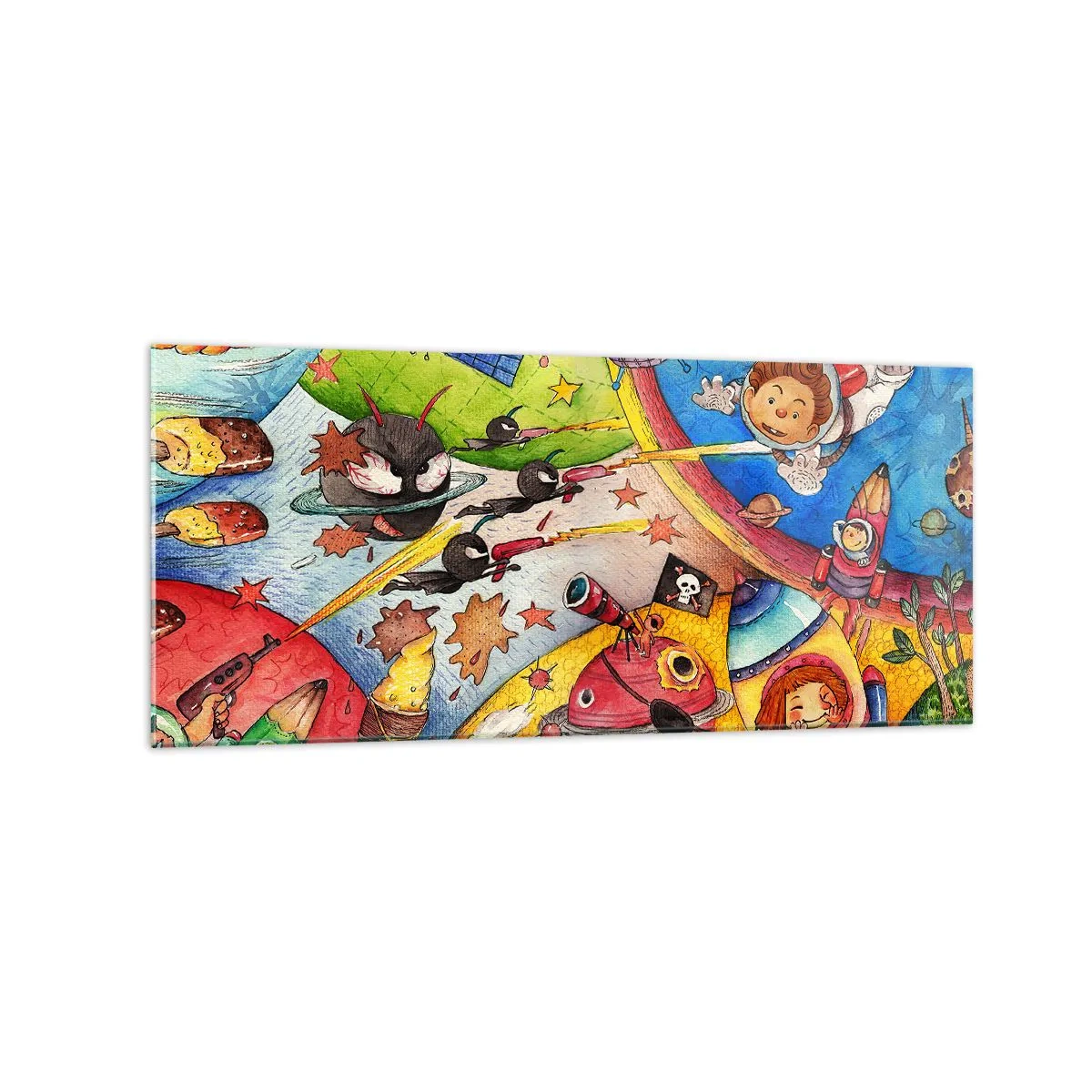 Obraz na skle - Veľké vesmírne dobrodružstvo - 120x50 cm