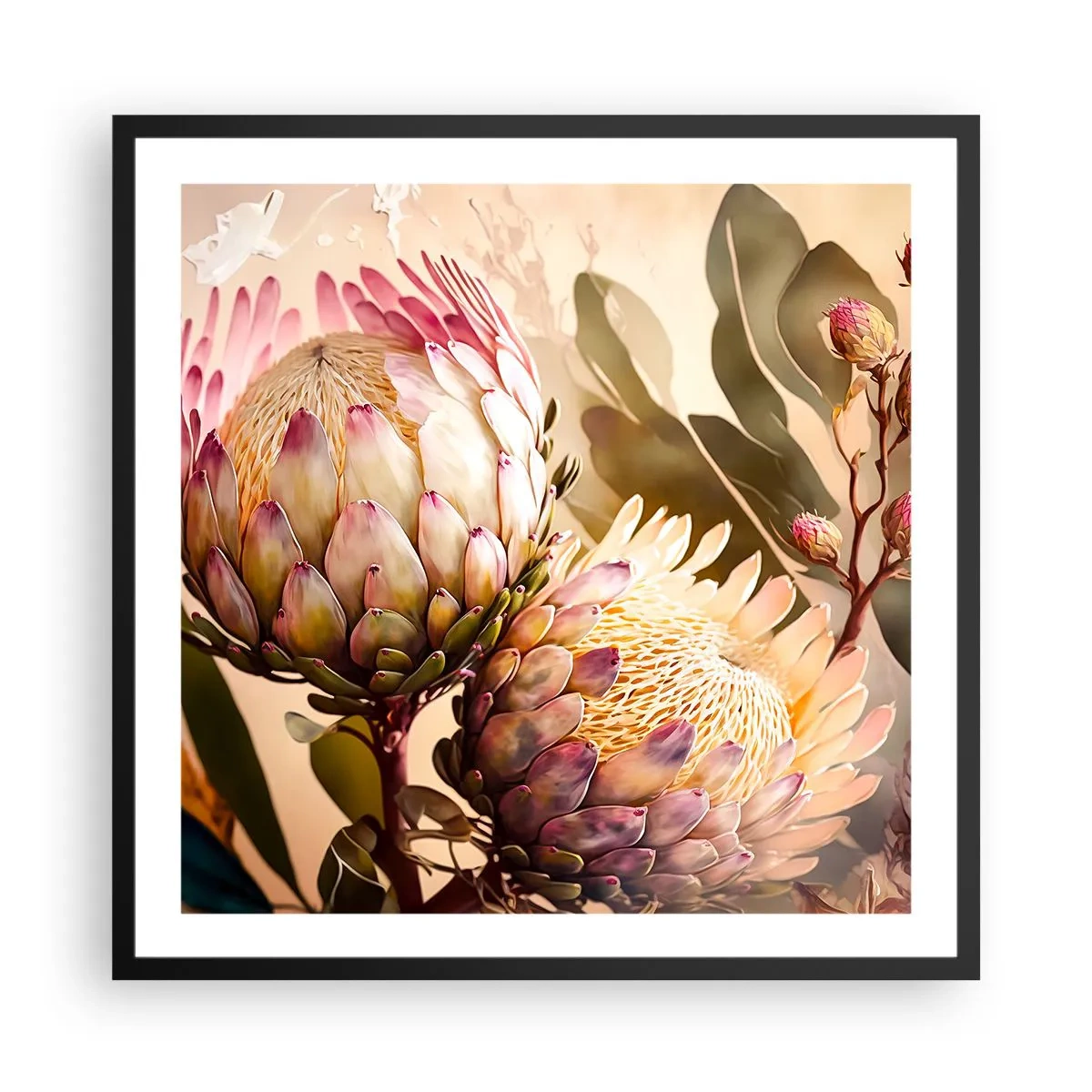 Plagát v čiernom ráme - Nežne objaté - 60x60 cm