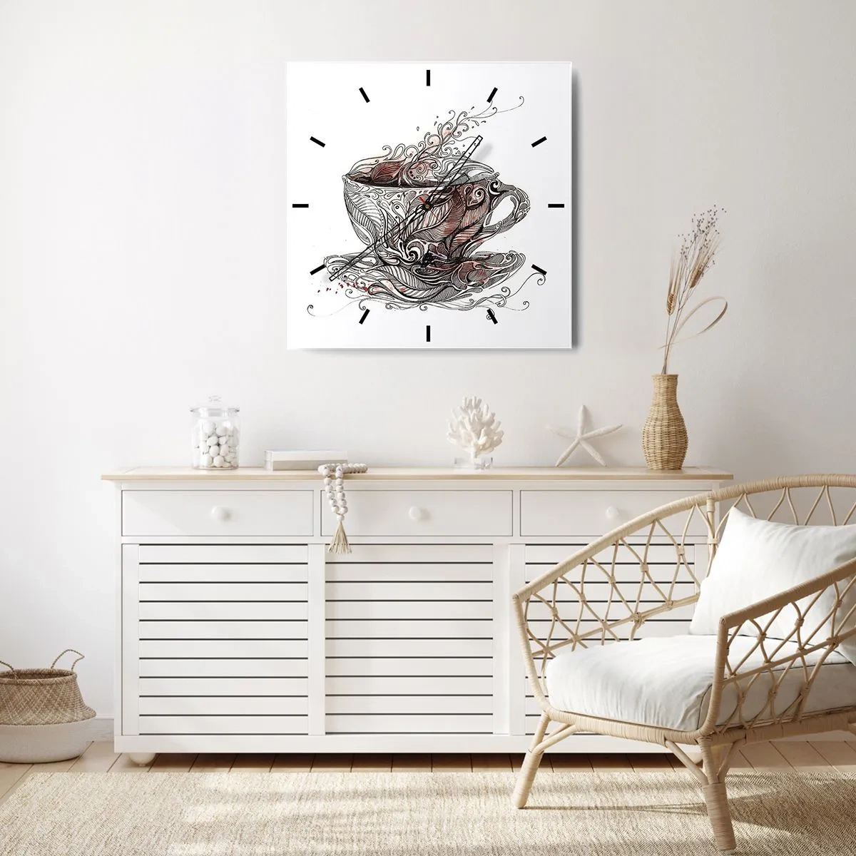 Nástenné hodiny - Čaj dobrý na všetko - 40x40 cm