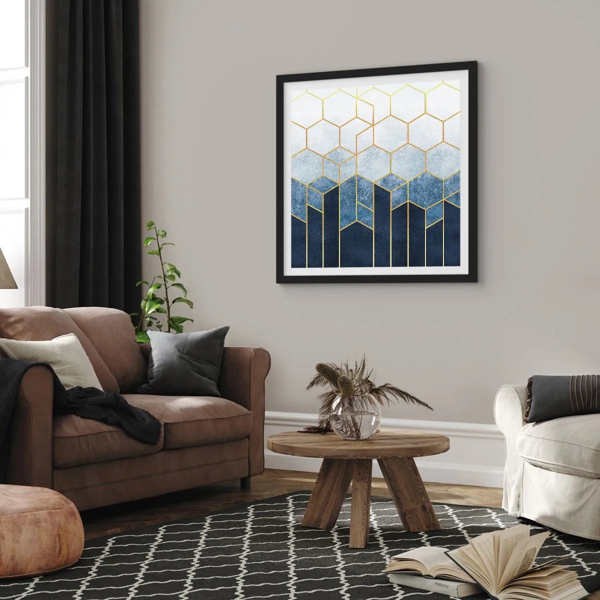 Plagát v čiernom ráme - Kompozícia v synkopickom rytme - 60x60 cm