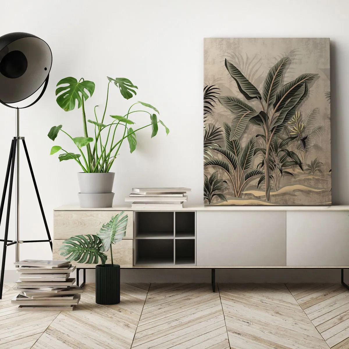 Obraz na plátne - Rytina v koloniálnom štýle - 45x80 cm