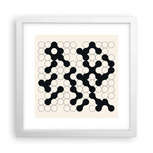 Plagát v bielom ráme - Čínska hra – variácia - 30x30 cm