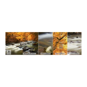 Vzorka fototapety Premium Canvas - Potok v zlatom lese - Krajina, les, Horský potok - 100x30 cm