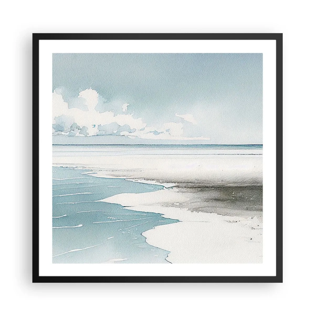 Plagát v čiernom ráme - Jemný príliv - 60x60 cm