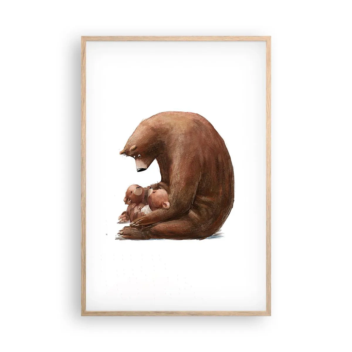 Plagát v ráme zo svetlého duba - Sladké sny, deti - 61x91 cm