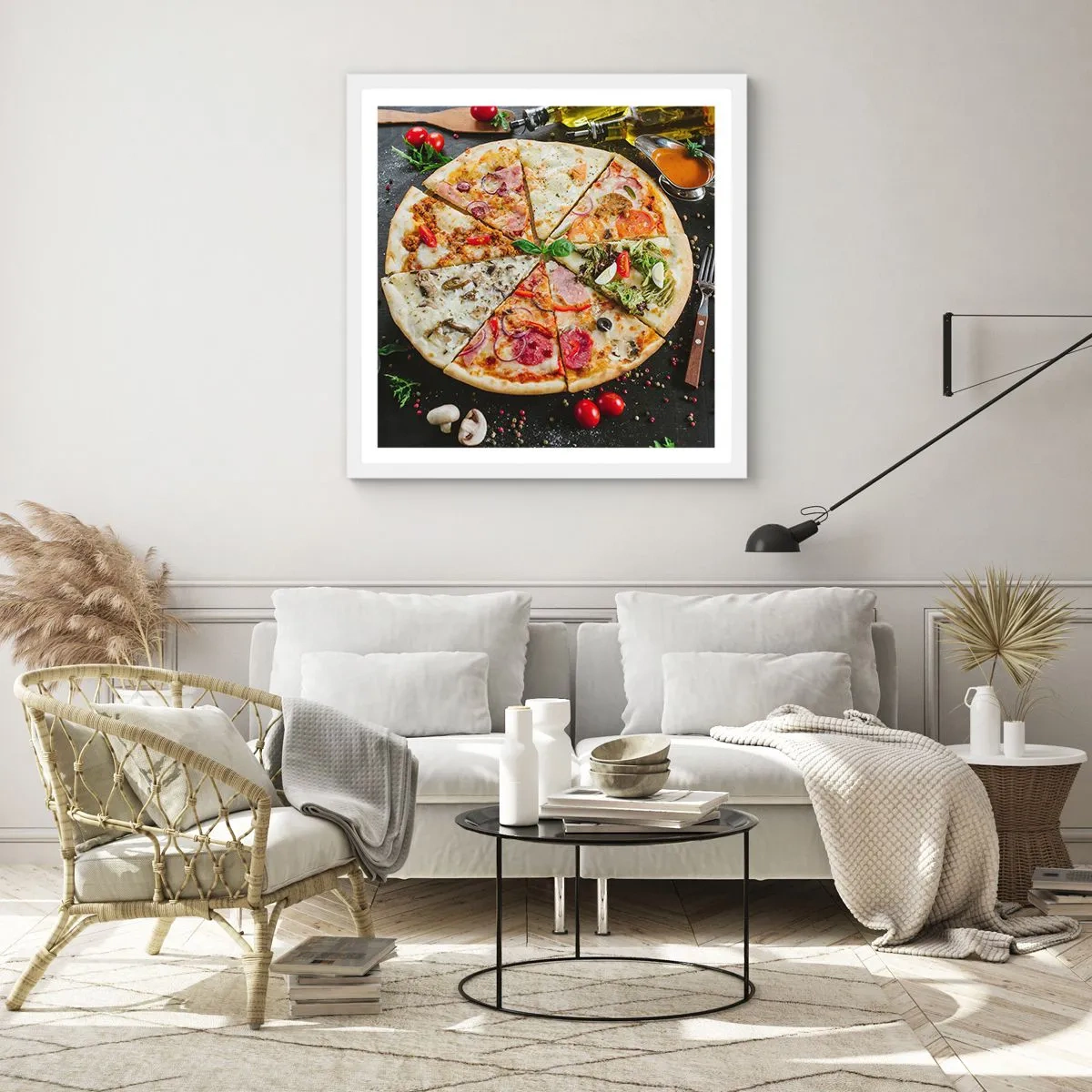 Plagát v bielom ráme - Vejár chutí - 60x60 cm