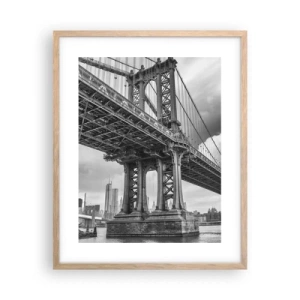 Plagát v ráme zo svetlého duba - Do srdca mesta - 40x50 cm