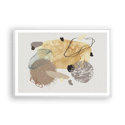 Plagát v bielom ráme - Abstraktná slivka - 100x70 cm