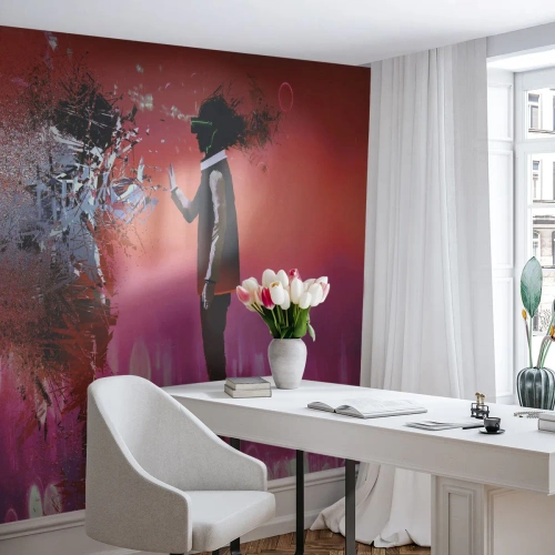 Fototapeta Standard Eco - Digitálna realita a rozpad charakteru vo futuristickej vízii - 100x70cm - Je možné nahliadnuť do seba? - Moderná nástenná dekorácia do obývacej izby a spálne ARTTOR