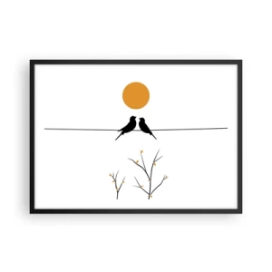Plagát v čiernom ráme - Slávičí večer - 70x50 cm
