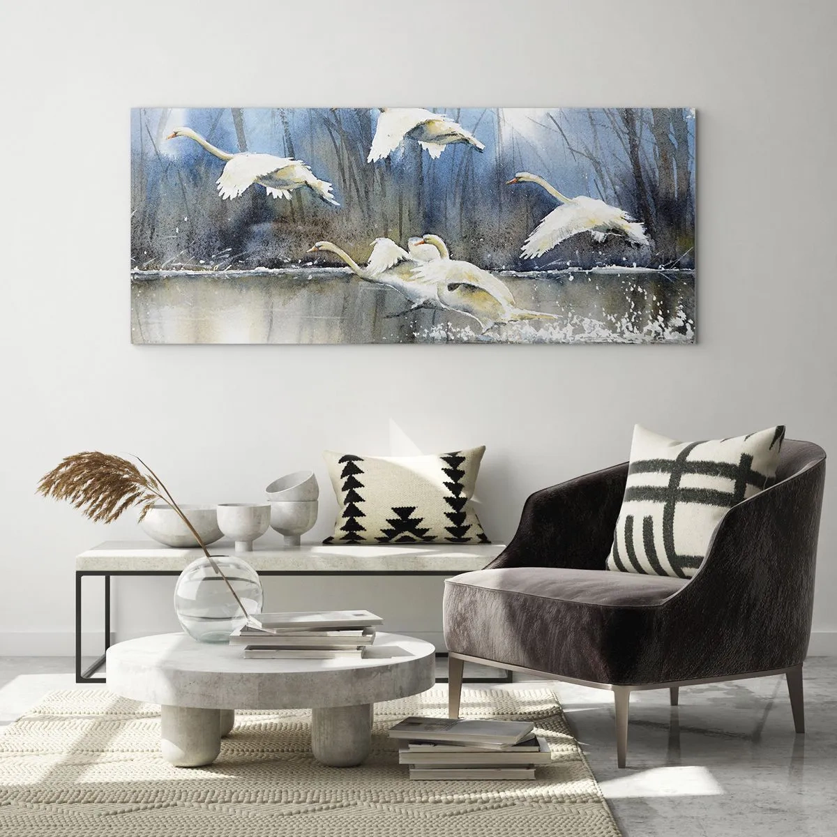 Obraz na skle - Ako v poviedke o divokých labutiach - 100x40 cm