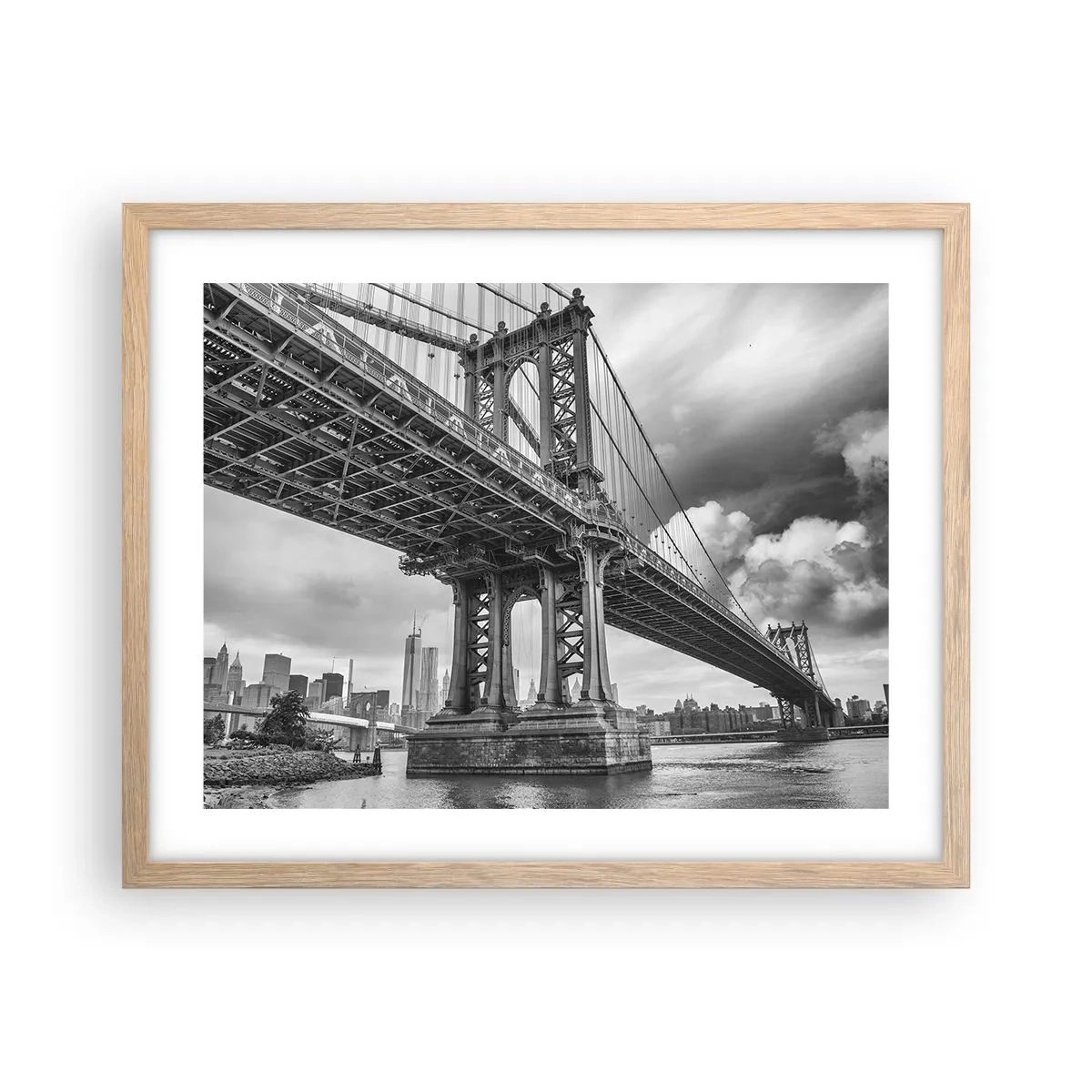 Plagát v ráme zo svetlého duba - Do srdca mesta - 50x40 cm