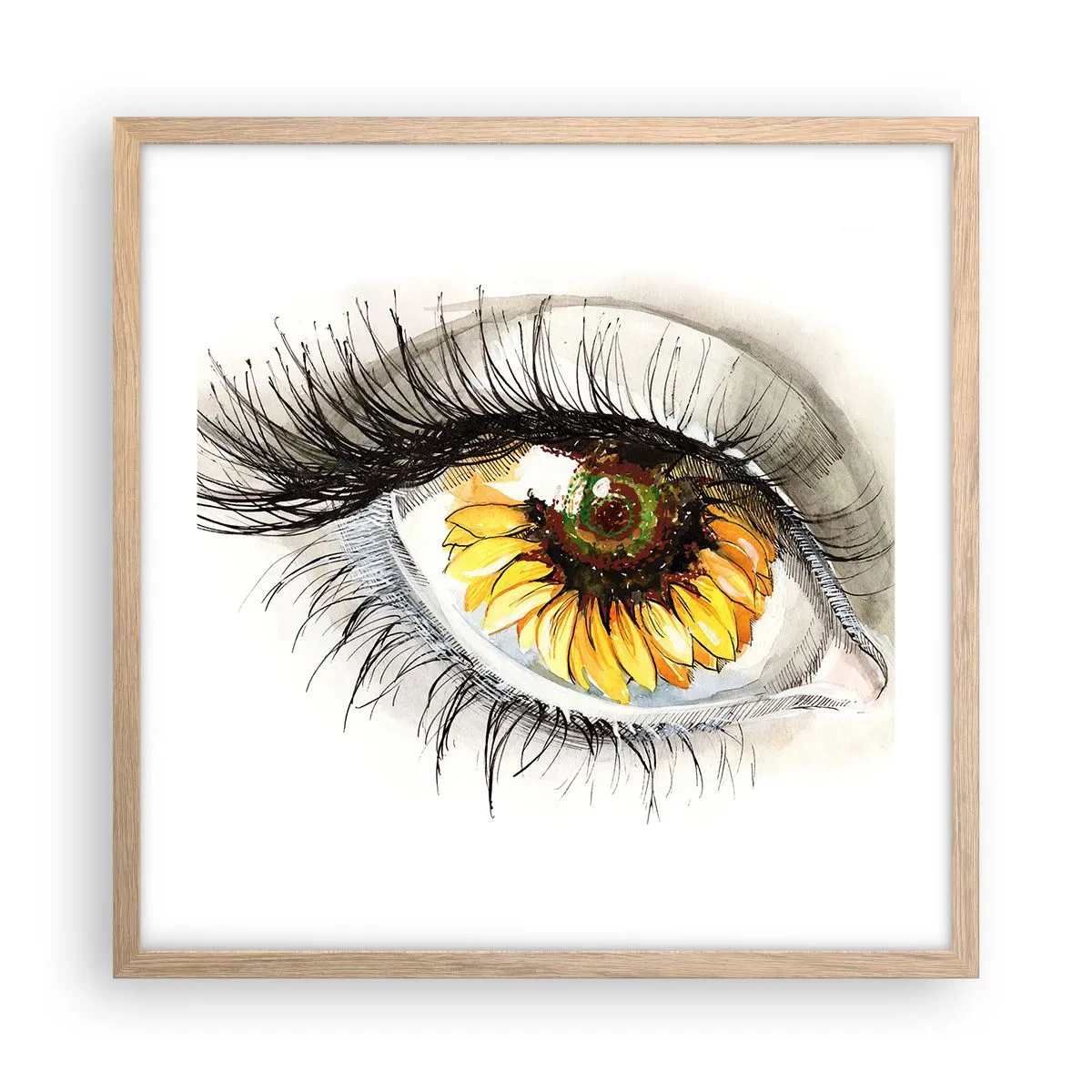 Plagát v ráme zo svetlého duba - Pohľad žeravý ako leto - 50x50 cm