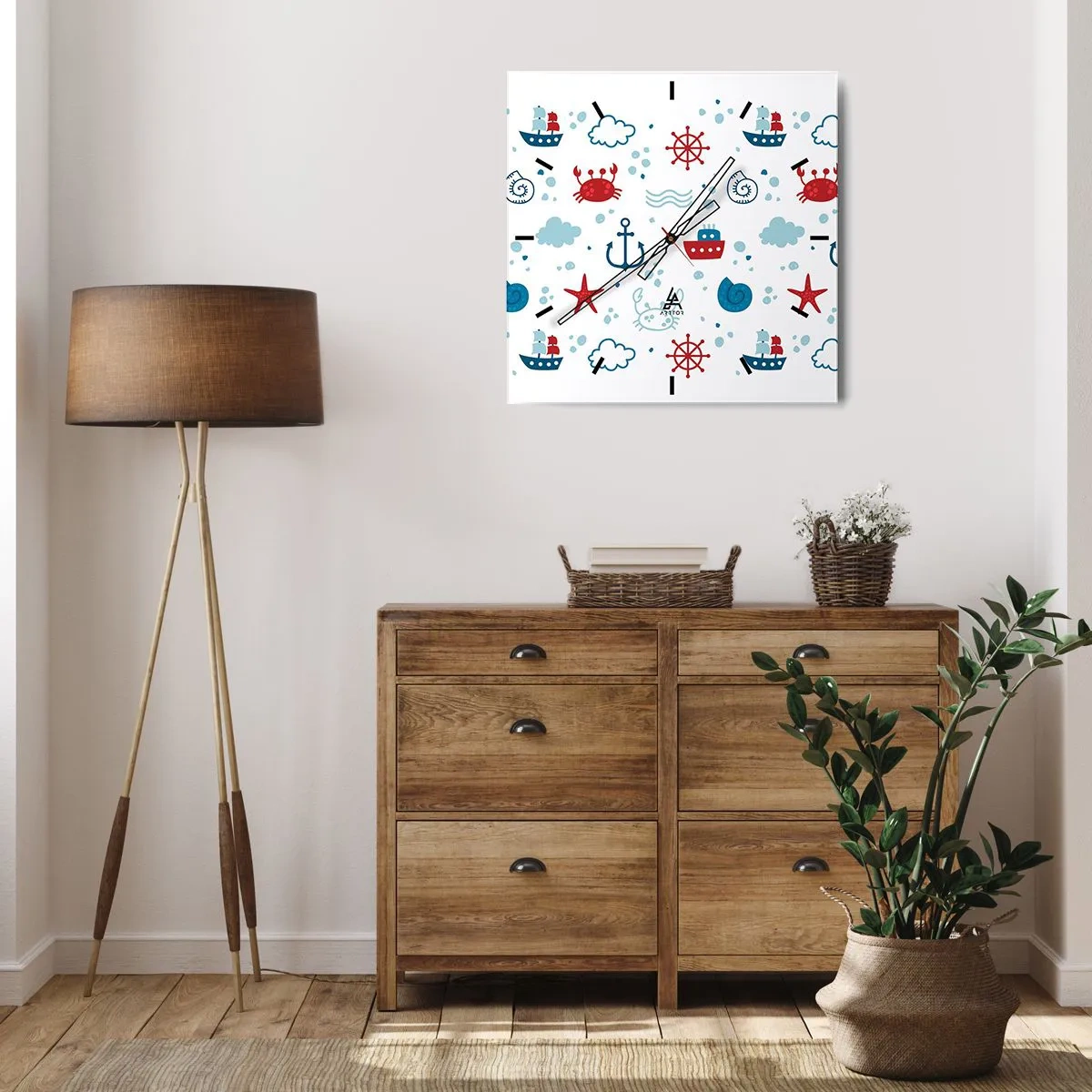 Nástenné hodiny - Morská rozprávka - 40x40 cm