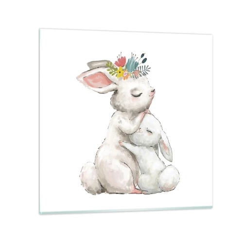 Obraz na skle - Najlepšie je u mamy - 60x60 cm