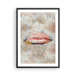 Plagát v čiernom ráme - Abstraktné pery v pastelovej farebnej palete - 50x70cm - Prebúdza zmysly - Moderná nástenná dekorácia do obývacej izby a spálne ARTTOR