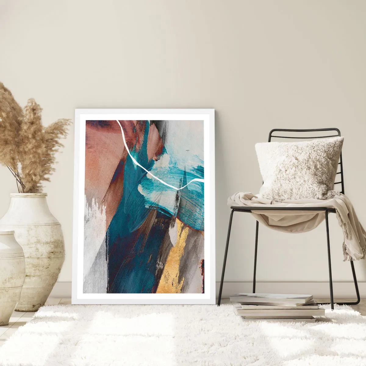 Plagát v bielom ráme - Na plno a s energiou - 50x70 cm