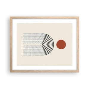 Plagát v ráme zo svetlého duba - Magnetizmus tvarov a farieb - 50x40 cm