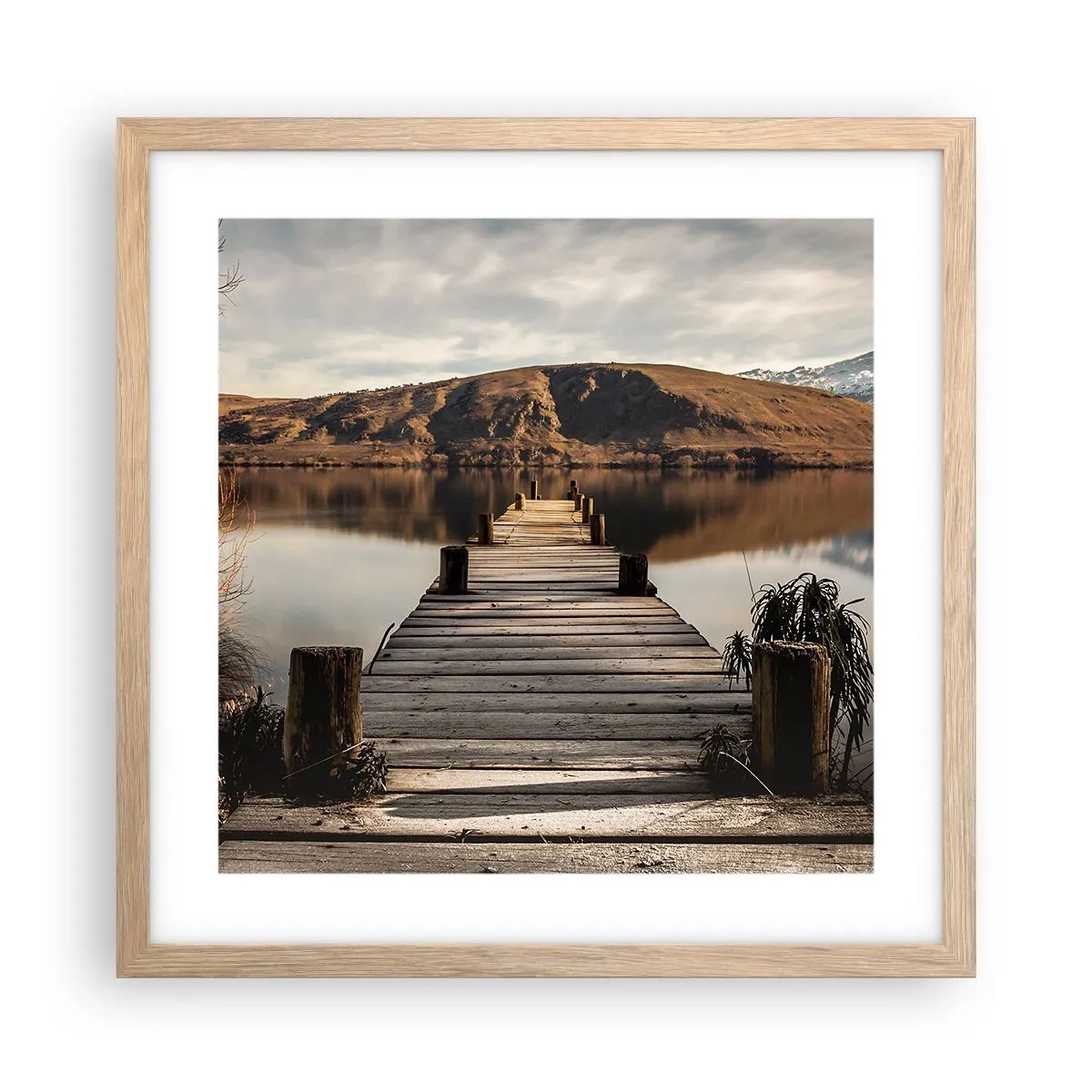 Plagát v ráme zo svetlého duba - Krajina v tichu - 40x40 cm