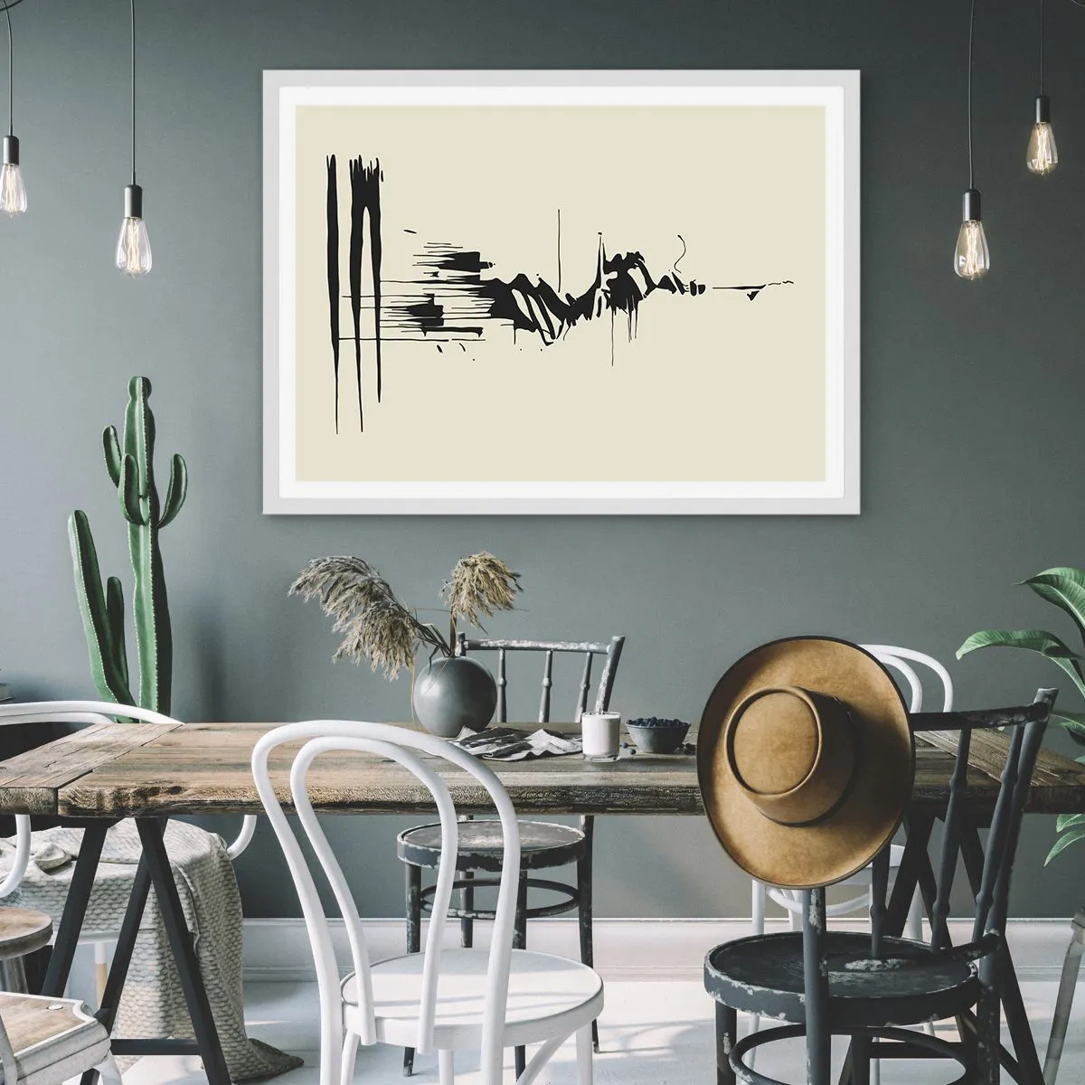 Plagát v bielom ráme - Rýchla abstrakcia - 70x50 cm