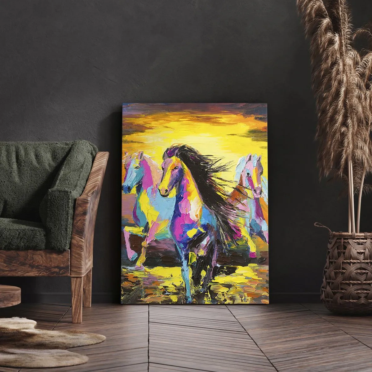 Obraz na plátne - Ponorené do dúhy - 55x100 cm