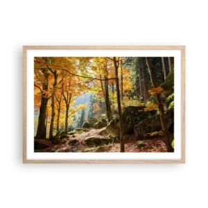 Plagát v ráme zo svetlého duba - Čas na odpočinok - 70x50 cm