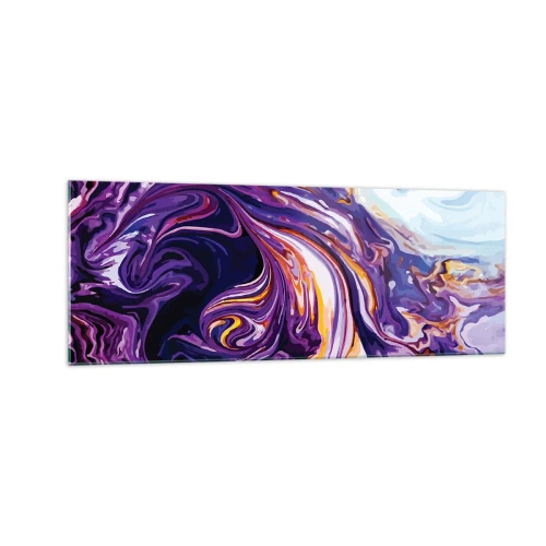 Obraz na skle - Záhyb priestoru vo fialovej - 140x50 cm