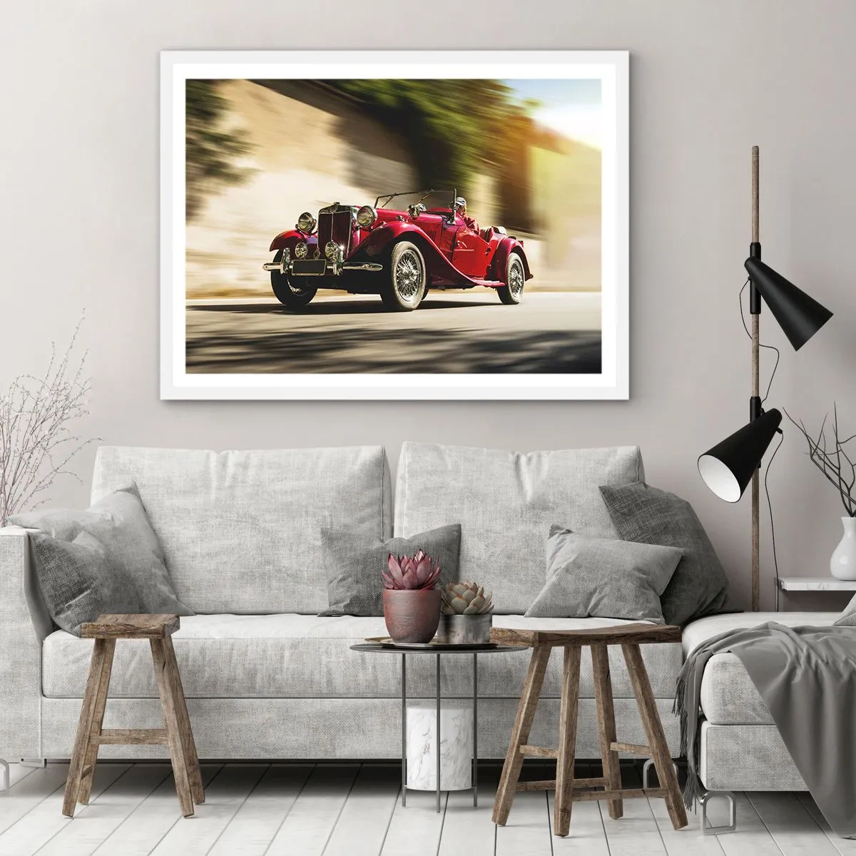 Plagát v bielom ráme - Krajšia ako Níke Samotrácka - 70x50 cm