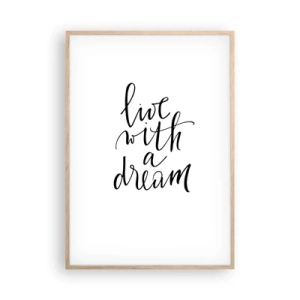 Plagát v ráme zo svetlého duba - Of course - 70x100 cm