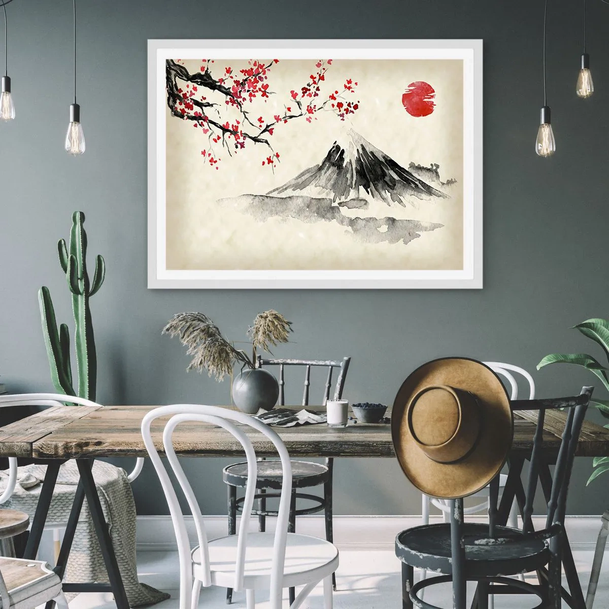 Plagát v bielom ráme - Zamilujte sa do Japonska - 100x70 cm
