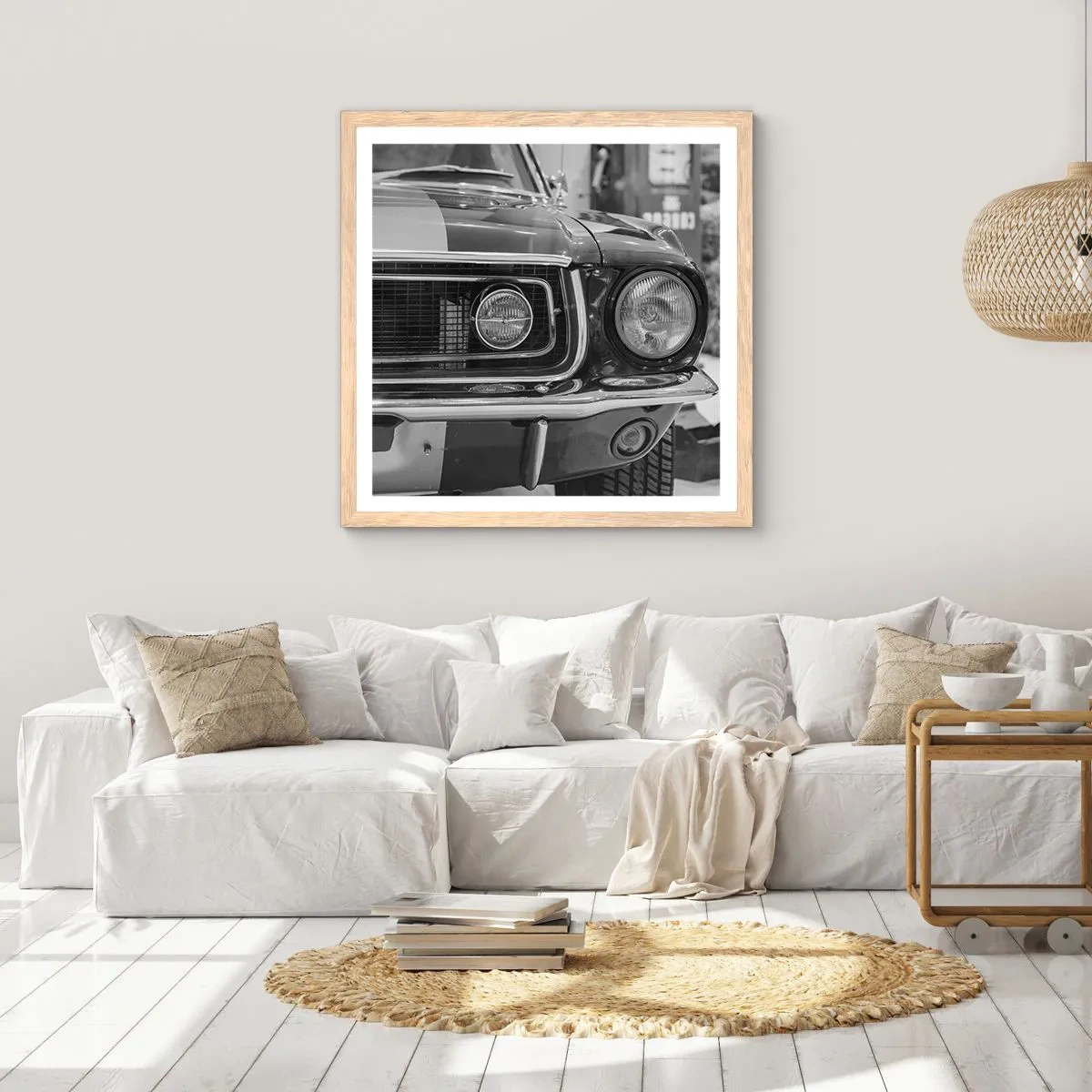 Plagát v ráme zo svetlého duba - Divoká jazda - 30x30 cm