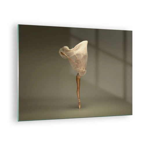 Obraz na skle - Tanečnica v jemnej póze so zdvihnutým závojom - 70x50cm - Hneď poletí - Moderná nástenná dekorácia do obývacej izby a spálne ARTTOR