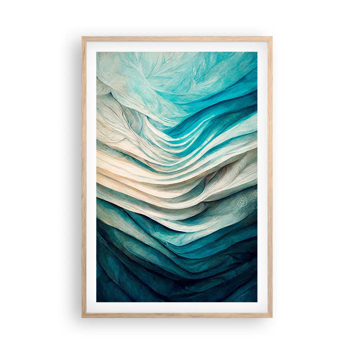 Plagát v ráme zo svetlého duba - Modrá neukojiteľnosť - 61x91 cm