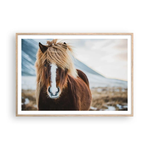 Plagát v ráme zo svetlého duba - Cítiš slobodu? - 100x70 cm