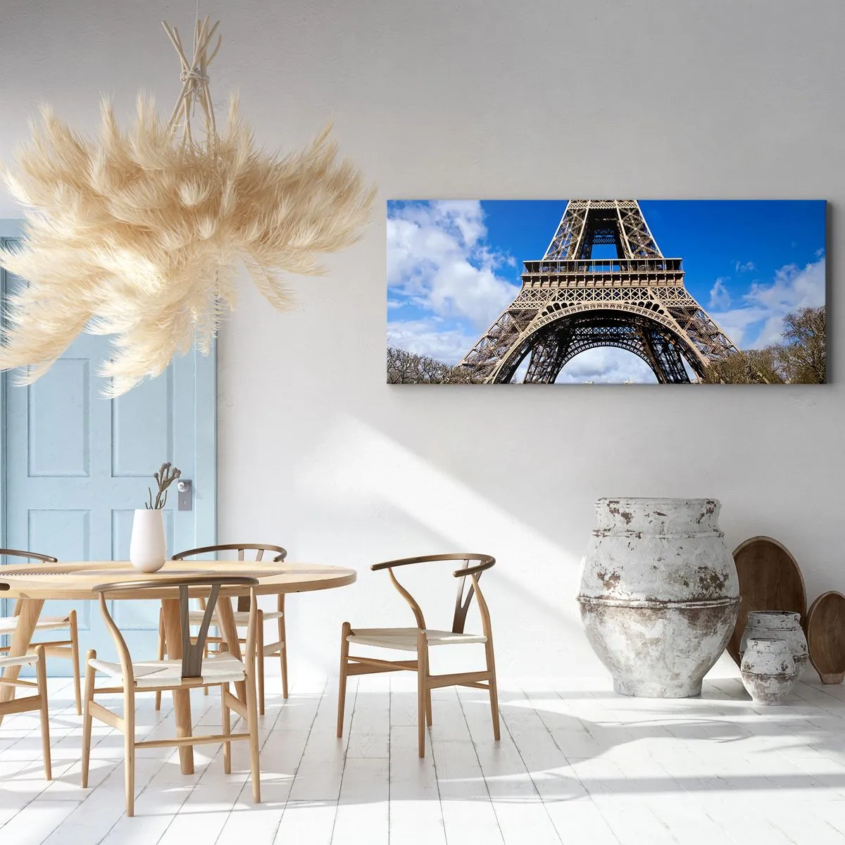 Obraz na plátne - Celý Paríž pri jej nohách - 160x50 cm